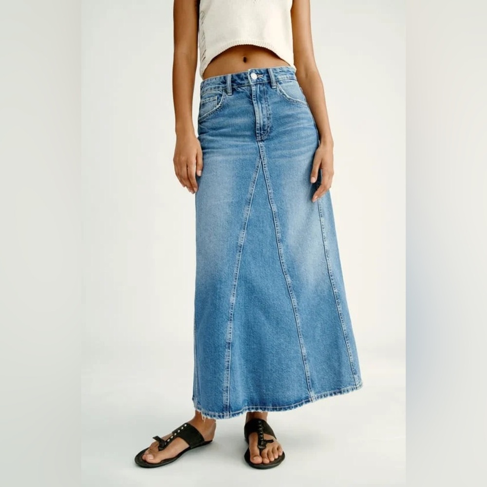 ZARA size Small (26) TRF women's mid-waist denim skirt